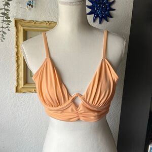 Shade & Shore Size 36C Light Orange Cross back Bikini stop Under wire swimsuit